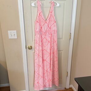 Pink and White Geometric Jumpsuit
